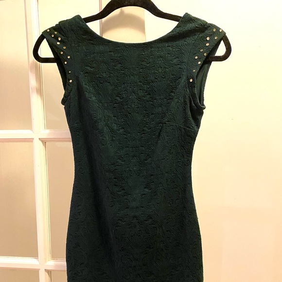 Green XS Zara dress with detailed rhinestones on shoulders - Picture 2 of 4